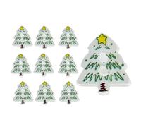10 x Christmas Buttons, Tree Shaped Ornaments, 2D Acrylic Christmas Buttons for Crafts, for Adults, Women, Men, Socks, Clothing, Decoration