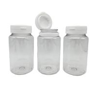 10 x Clear 150ml Flip Top Paint Pots Refillable for Paint/Ink/Dye/Glue/Acrylic - Small Empty Art/Craft Plastic Storage Containers with Hinged Lids