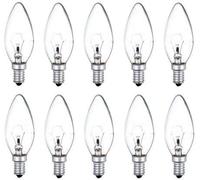 10 x Clear Candle Small Edison Screw Cap SES E14 Lamp Light Bulbs 25W 25 Watt