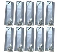 10 x Clear Chandelier Drops Transparent Droplets Cut Glass Crystals Beads Christmas Tree Ornaments Vintage Wedding Wishing Decorations Prisms Antique Light Spare Parts Crafts (62mm x 20mm Coffin)