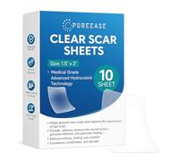 10 x Clear Scar Sheets, Skin Patches for Face and Body, Prevention and Reduce Scars from Scalds, Burns, Cuts and Abrasions, Thin