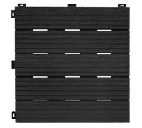 Nicoman Garden Decking Tiles Cosmopolitan Patio, Terrace, Hot Tub Deck Tiles | Interlocking Decking Tiles | Recycled | Cosmo Composite | Outdoor Drainage Deck Flooring (Graphite, 30 x 30cm, 10x)
