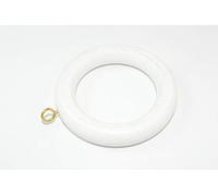 10 x Curtain Rod/Rail Ring with Screw Eye Wooden White ID 40mm