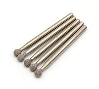 10 x Diamond Burrs with Round Tip, 3 mm Shank 150 Grit Rotary Cutters for Glass, Ceramics, Metal, Stone