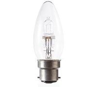 10 x Dimmable Energy Saving Halogen Candles BC 28w=40w