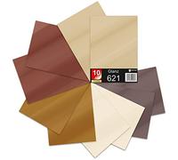 10 x DIN A4 Sheets Plotter Film 621/631 Self-Adhesive Film in Set Vinyl for Plotting DIY Craft Film Sticker Label Sticker 29.7 x 21 cm (Brown Tones Matte, Set of 10)