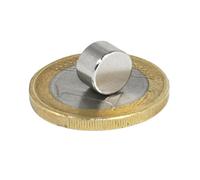 10 x Disc Magnet Ø 8 mm, Height 5 mm Round Neodymium Magnet N45 Nickel - Holds 2,5 kg - Super Strong Circle Magnets (NdFeB) for Fridge Whiteboards Magnetic Boards