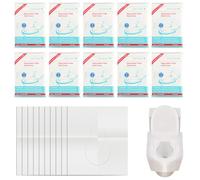 10 x Disposable Toilet Seat Covers Paper, Toilet Seat Cover, Flushable Toilet Pad for On the Go, Toilet Seat Cover for Public Toilets (43 x 35.5 cm)