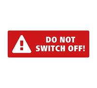 10 x Do not Switch Off Sticker Set - Red - Small Don't Turn Off Stickers - Weatherproof (5.5 x 1.8cm)