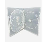 10 x Dragon Trading 4 Disc Clear CD DVD Blu-ray Cases - 14mm Spine Multi Disc Storage Case with Outer Sleeve for Artwork Inlay - Holds 4 Discs of Any Format