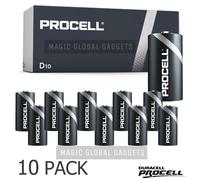 10 X DURACELL D SIZE PROCELL ALKALINE BATTERIES LR20 MN1300 REPLACES INDUSTRIAL