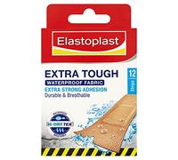 Elastoplast Fabric Plaster Strips Extra Tough Waterproof, Breathable, Strong Adhesion, Tan, 12 strips