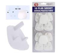 10 x Electrical Plug Socket Protector - Baby Shock Safety Main Covers | Security 3 Pin Home & School Child Proof Outlet Gaurd | White Proofing Cap with Tight Grip - 70 Pack