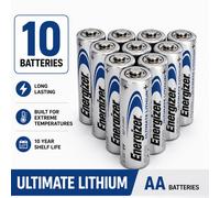 10 x Energizer AA Ultimate Lithium Batteries 1.5v LR6 L91 Digital Camera Exp2050