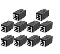 10 x Ethernet Cable Extenders, RJ45 Cat 5 Cat 6 Cat6a Coupler, Female to Female