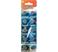 10 x Eunicell AG13 1.5v Alkaline Batteries, in Individual Blisters