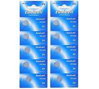 10 x Eunicell CR1225 3v Lithium Batteries DL1225, ECR1225, BR1225, DL1225B, BR1225-1W, CR1225-1W, KCR1225, LM1225, 5020LC, L30