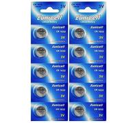 10 x Eunicell CR1632 Lithium Coin Cell Batteries 3 V 3 Volt in Blister Packaging (10 Pcs) by Batteries Pack of 10