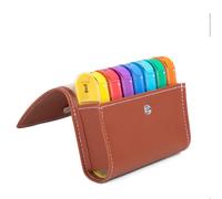 20 x EWANTO tablet box pill box in vegan leather case 7 days 28 compartments ...