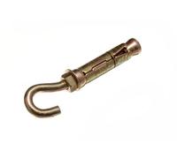 10 x Expanding Shield Masonry Anchor Bolts Hook END 6MM YZP Steel
