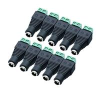 (10 x Female) 12V DC Power Connector 5.5mm x 2.1mm 24V Power Jack Socket for Led Strip CCTV Security Camera Cable Wire Ends 10Pcs Plug Barrel Adapter