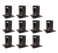 10 x Fence Post Holder 75mm posts Support Bolt Down Shoe Anchor Clamp Grip Brown for 75mm x 75mm posts (3") Eliza Tinsley Swiftpost, Pack of 10