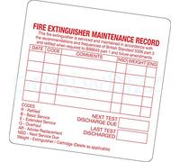 10 x Fire Extinguisher Maintenance Record Sticker Printed Vinyl Label Factory Shop