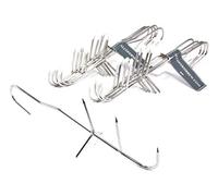 10 x Fish smoking hooks Type V - Made of stainless steel.