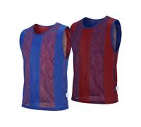 10 X Football Training Bibs Double Sided Mesh (Royal Blue/Red, Senior)