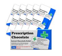 10 x Funny Prescription Chocolate Bar Wrapper - Get Well Soon Gifts, Teacher Gifts, Funny Gifts for Women, Men, Teachers Birthday Present Rude Joke (Chocolate not included)