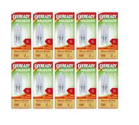 10 x G9 Halogen Light Bulbs 25w EVEREADY Clear, Warm White, Dimmable