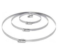 10 x Galvanised Metal Duct Clips/Pipe Tube Clamps/Hose Bands / W1. (170mm - 190mm)
