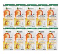 10 X Garnier Skin Active Vitamin C + Pineapple Extract Ampoule Face Sheet Mask 15g