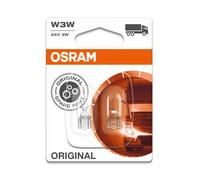 OSRAM Original 12V W3W halogen auxiliary lights 2821-02B in double blister,Yellow