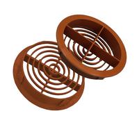 10 x Golden Oak, Tan Plastic 70mm Round Soffit Air Vents, Push in Roof Disc