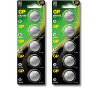 10 x GP CR2450 3V Lithium Coin Cell Batteries DL2450 2450 EXPIRY 01/2034