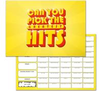 10 x Greatest Hits Fundraising Cards - A5 Size Cards + Display Card - 50 Squares with Scratch Off Winnder - UK Made and Recylable