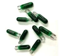 10 x Green Fruit Machines Bulbs - 5mm SMALL-T5-12v-1.2w Wedge Lamps