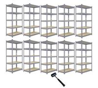 Monster Racking 10 X Q-rax Grey Metal Racking Units 90 X 50 X 180Cm, Grey