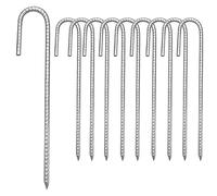 10 x Gross Garden Pegs, Galvanised Steel Ground Anchor, Heavy Duty Ground Spike for Attaching Tents, Awnings, Gazebos, Trampolines, Garden Shed, Chicken Coop