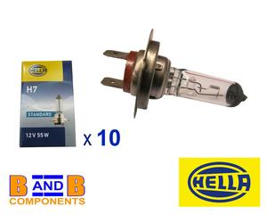 10 x HELLA HALOGEN HEADLAMP BULBS H7 499 12v 55w A1471