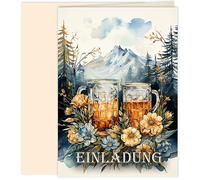 10 x Invitation Cards Beer Oktoberfest with Envelopes Folding Cards Invitation Men Adults Party Birthday Envelopes Elegant Wedding Anniversary 20 30 40 50 60 70 80 90 Oktoberfest