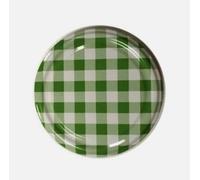 10 X JAM JAR CAP LIDS TWIST OFF - 66mm. IDEAL FOR ANY TYPE OF PRESERVES,HONEY,JAM,MARMALADE,CHYTNEYS,THE LIDS ARE ACID PROOF. (Pattern Green) MAKE SURE THEY ARE CORRECT SIZE BEFORE PURCHASE!!!