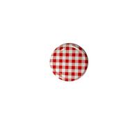 10 X JAM JAR CAP LIDS TWIST OFF/ 82mm. IDEAL FOR ANY TYPE OF PRESERVES,HONEY,JAM,MARMALADE,CHYTNEYS,THE LIDS ARE ACID PROOF, (Gingham Red)