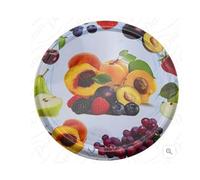 10 X JAM JAR CAP LIDS TWIST OFF/ 82mm. IDEAL FOR ANY TYPE OF PRESERVES,HONEY,JAM,MARMALADE,CHYTNEYS,THE LIDS ARE ACID PROOF, (Fruit 3)