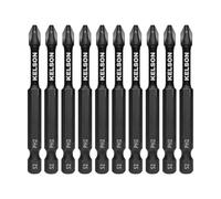 10 x KELSON PH2 75mm Phillips 2 Impact Rated Screwdriver Bits 1/4" Universal