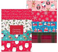 10 x Large Sheets of Christmas Gift Wrap, 50cm x 70 cm, 10 designs, 1485