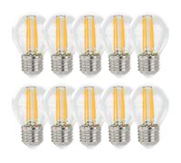 10 x LED Filament Bulbs Drop Balls 4W E27 Clear 340lm Extra Warm White 1800K