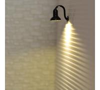 10 x LED Wall Mounted Street Bracket Lights Compatible with OO Scale and HO Scale Model Railroad Structures and Scenes (Black)