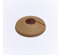 10 X Light Brown Plastic Pipe Collars Roses for 15mm Pipes - Neat & Polished Finish